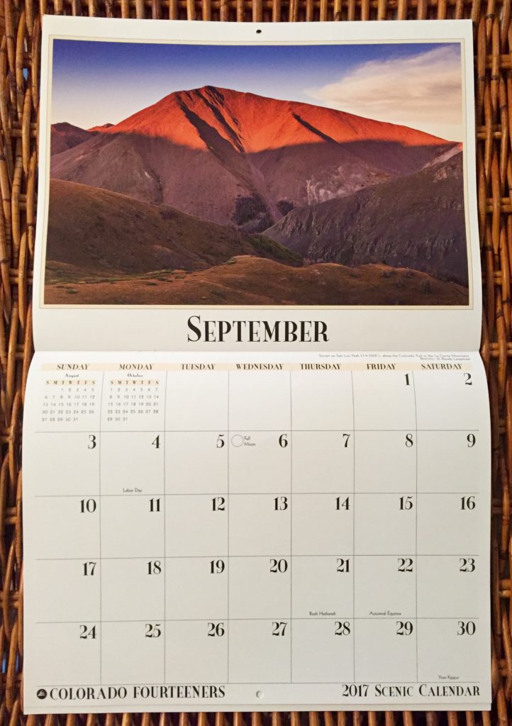 2017 Colorado Fourteeners Calendar