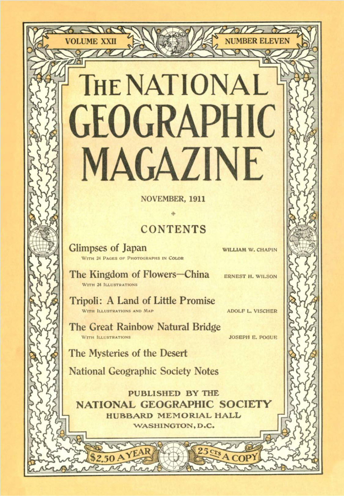 National Geographic, November 1911