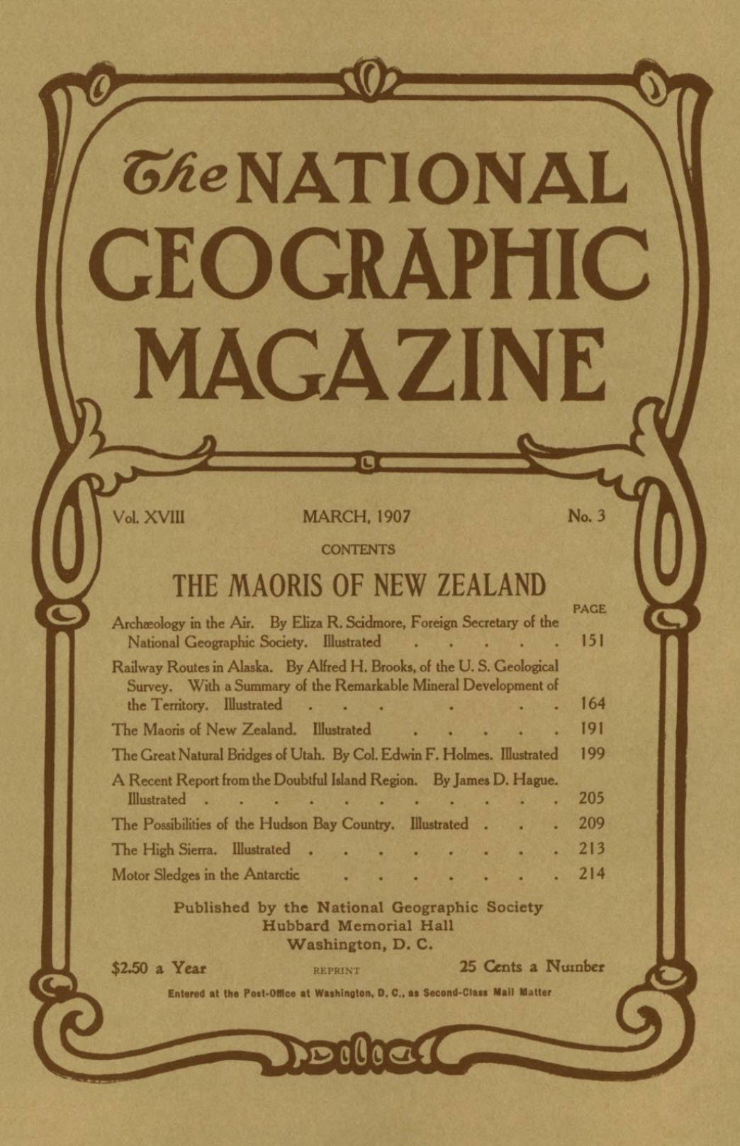 National Geographic, March 1907