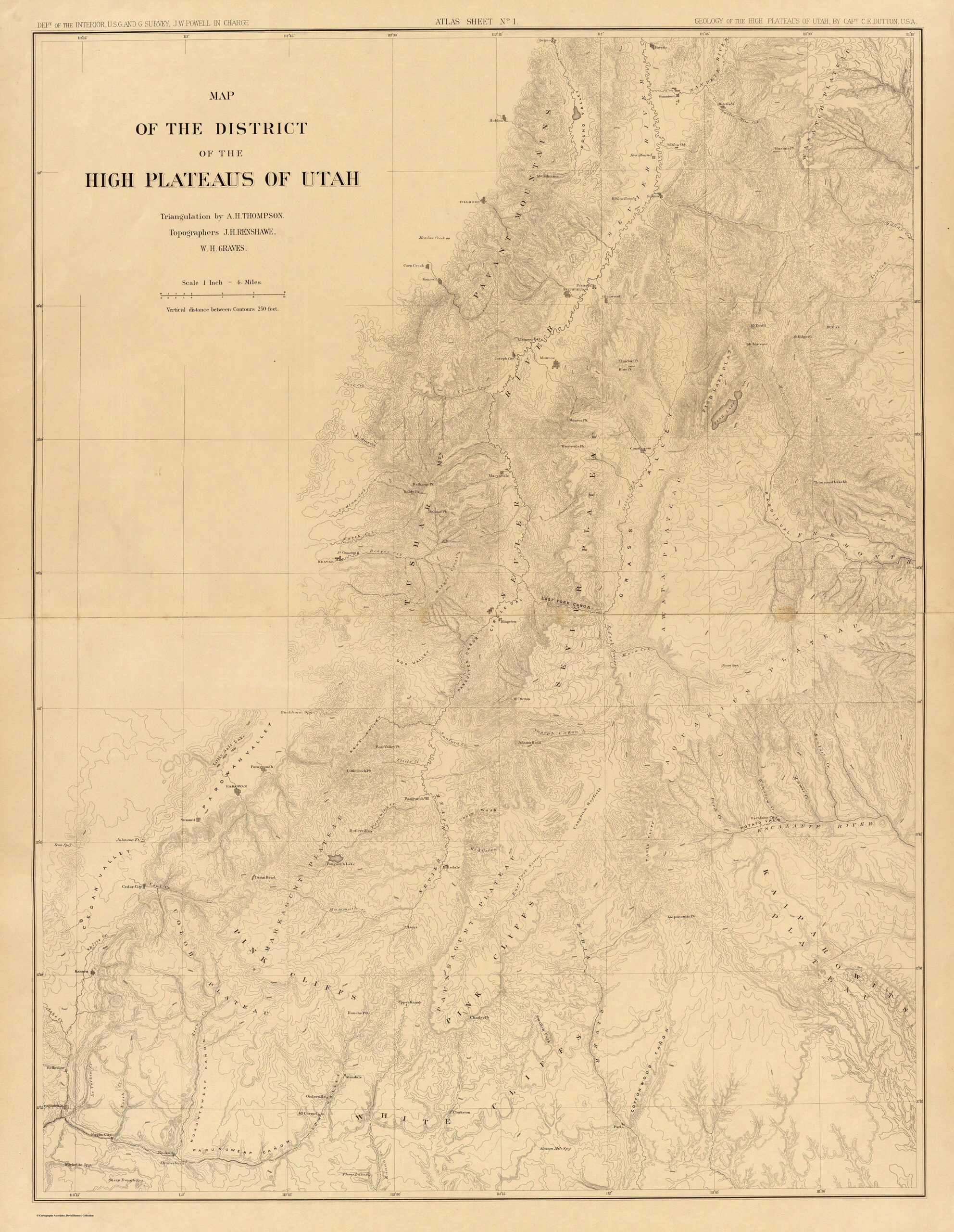 Map of the District of the High Plateaus of Utah